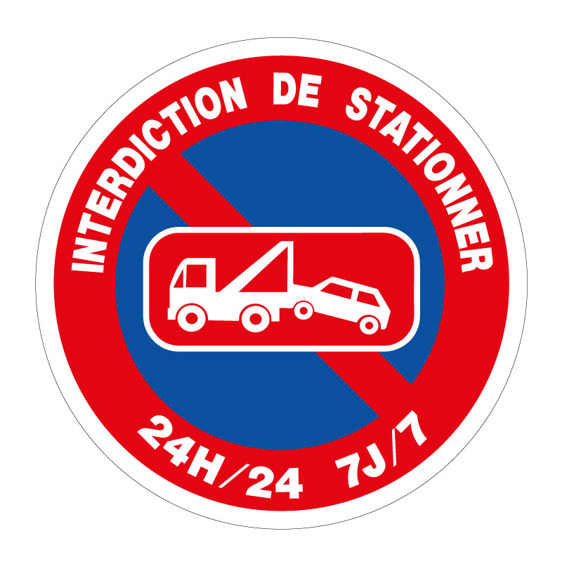 STICKERS AUTOCOLLANT DE SIGNALISATION: INTERDICTION DE STATIONNER 24h/24h  7/7 – ShopEnseigne production